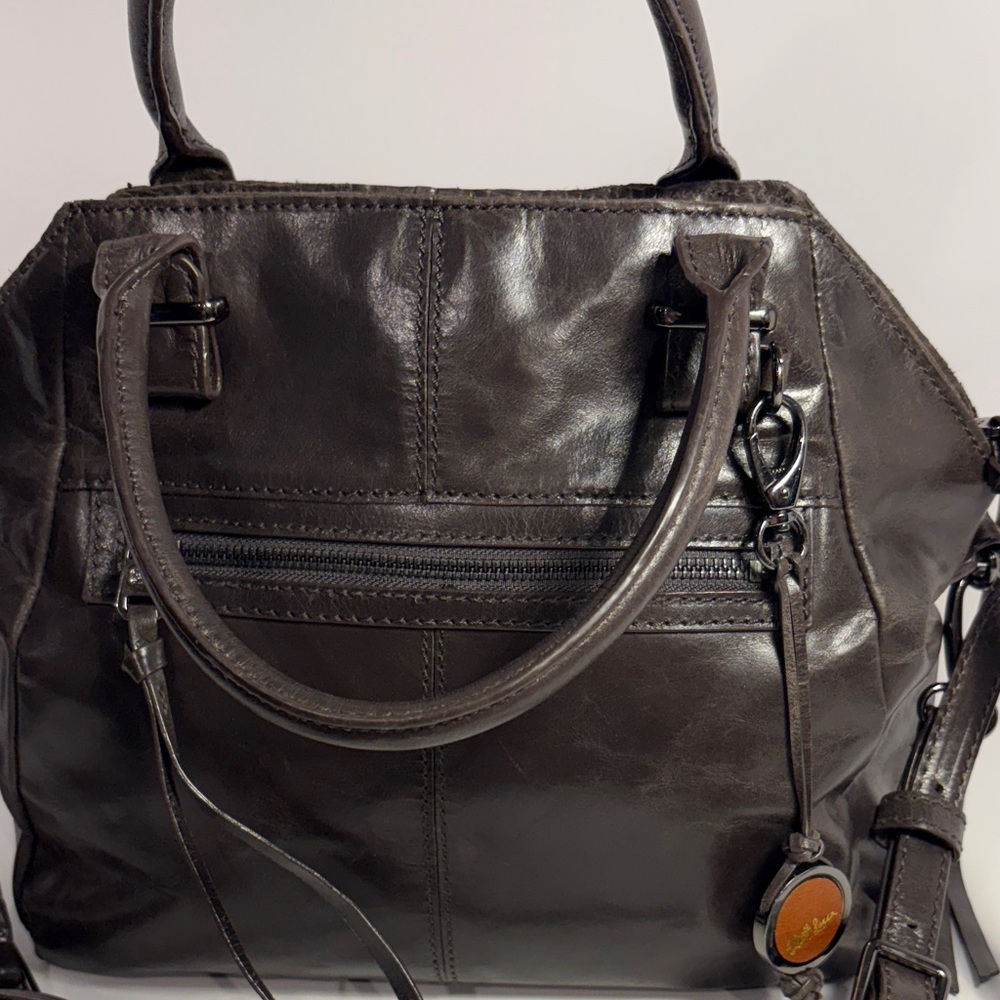Elliott Lucca Taupe Leather Shoulder Bag - Picture 9 of 10